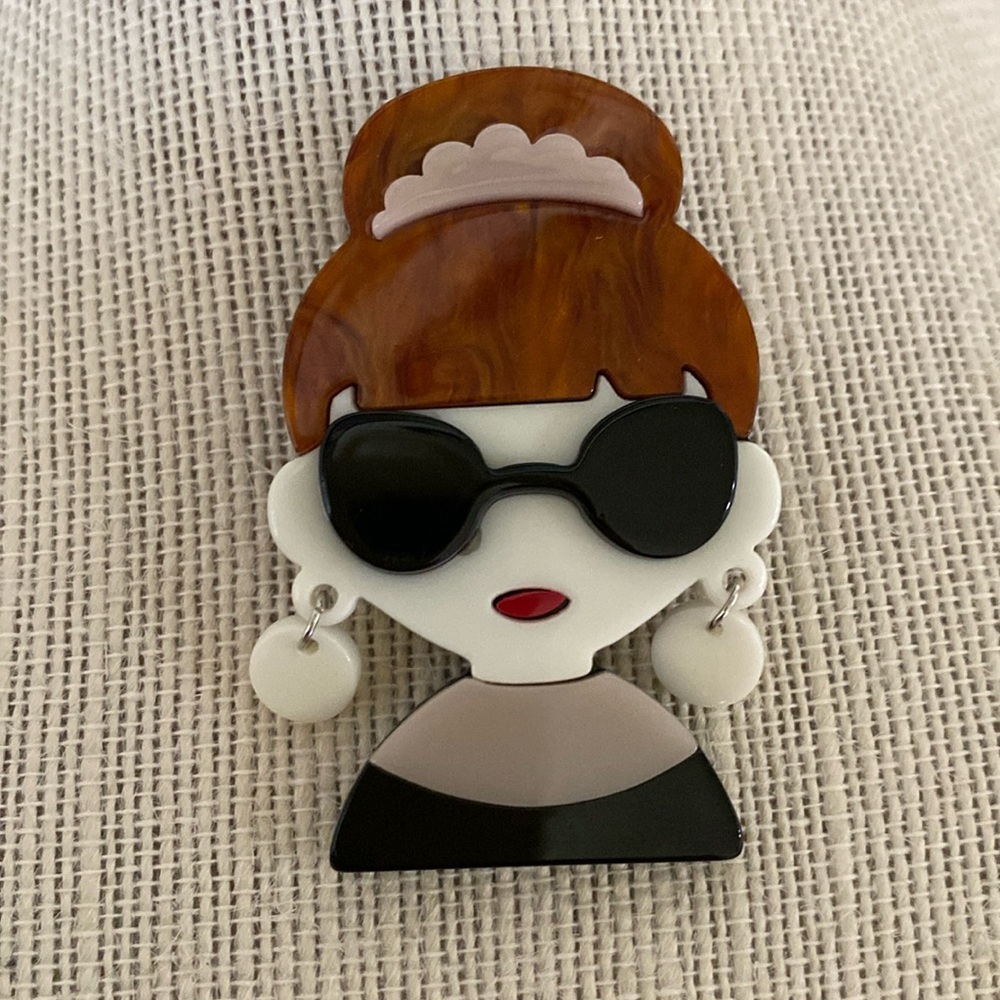 Audrey Hepburn Inspired Acrylic Brooch